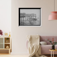 Historic Framed Print, [Hauling the nets, Young's Pier, Atlantic City, N.J.],  17-7/8" x 21-7/8"