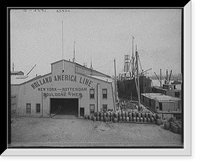 Entrance to Holland America Line piers, Hoboken, New Jersey, Vintage Print