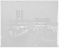Historic Framed Print, [Boat landing, Kingston Point, N.Y.],  17-7/8" x 21-7/8"