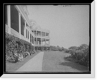 East front and flower beds, Hotel Champlain, N.Y, Historic Print