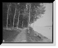 Historic Framed Print, [Shore path at Cleverdale, Lake George, N.Y.],  17-7/8" x 21-7/8"