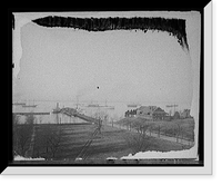 Historic Framed Print, [Park and dock, Newport News, Va.],  17-7/8" x 21-7/8"
