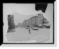 Historic Framed Print, [Woodward Avenue, north from Jefferson, Detroit, Mich.],  17-7/8" x 21-7/8"