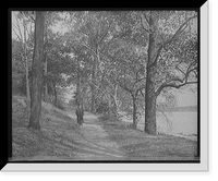 Historic Framed Print, [Path in John Bartram Park (Bartram's Gardens), Philadelphia, Pa.],  17-7/8" x 21-7/8"