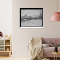 Historic Framed Print, [Atlantic City, N.J., hotel busses at P.R. depot],  17-7/8" x 21-7/8"