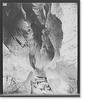North Adams, Mass., looking up, under natural bridge, Antique Print