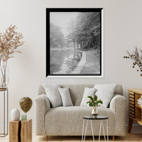 Historic Framed Print, [Mirror Lake, Forest Park, Springfield, Mass.],  17-7/8" x 21-7/8"