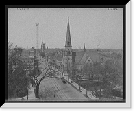 Historic Framed Print, [Up Woodward Avenue from Grand Circus Park, Detroit, Mich.],  17-7/8" x 21-7/8"