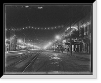 Historic Framed Print, [Niagara Falls, N.Y. Falls Street at night],  17-7/8" x 21-7/8"