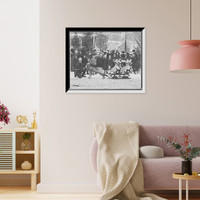 Historic Framed Print, [Midwinter carnival, children's parade, dog sleds, Upper Saranac Lake, N.Y.],  17-7/8" x 21-7/8"