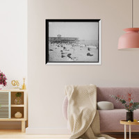 Historic Framed Print, [Pavilion & beach, Asbury Park, N.J.],  17-7/8" x 21-7/8"