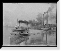 Historic Framed Print, [Toledo, Ohio, Str. Owana leaving for Detroit],  17-7/8" x 21-7/8"