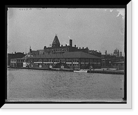 Historic Framed Print, [Wayne Hotel and pavilion from the river, Detroit, Mich.],  17-7/8" x 21-7/8"