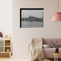 Historic Framed Print, [Wayne Hotel and pavilion from the river, Detroit, Mich.],  17-7/8" x 21-7/8"