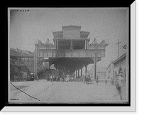 Historic Framed Print, [Philadelphia, Pa., the elevated railway at Delaware & South Sts.],  17-7/8" x 21-7/8"