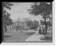 Historic Framed Print, [Opera house from Plaza Ferdinand VII, Pensacola, Fla.],  17-7/8" x 21-7/8"