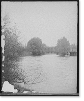 Huron River and bridge (below depot), Arbor, Mich, Antique Poster
