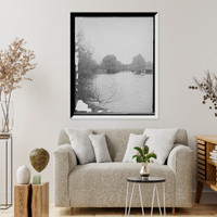 Huron River and bridge (below depot), Arbor, Mich, Antique Poster