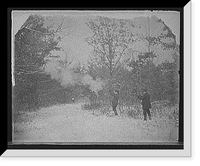 Historic Framed Print, [Hunters shooting, probably for birds],  17-7/8" x 21-7/8"