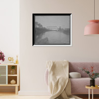 Historic Framed Print, Bridge over Vermillion [sic] River at Streator, Ill.,  17-7/8" x 21-7/8"