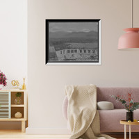 Historic Framed Print, Dining room wall of new hotel [Mount Washington Hotel] near Mount Pleasant House, White Mountains, N.H.,  17-7/8" x 21-7/8"