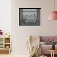 Historic Framed Print, Window in girls' restaurant, National Cash Register [Company], Dayton, O[hio],  17-7/8" x 21-7/8"
