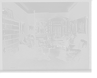 Historic Framed Print, [Residence of Mrs. H.C. Parke, library, Detroit, Mich.],  17-7/8" x 21-7/8"