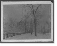 Church and Grand River Avenue in snow, Detroit, Mich, Vintage Wall Art