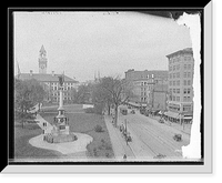 Historic Framed Print, [The Common and City Hall, Front Street, Worcester, Mass.],  17-7/8" x 21-7/8"