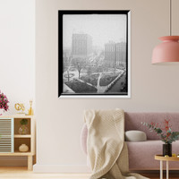 Historic Framed Print, [Grand Circus Park, looking toward Washington Blvd. and Hotel Statler, Detroit. Mich.],  17-7/8" x 21-7/8"