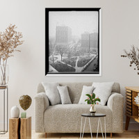 Historic Framed Print, [Grand Circus Park, looking toward Washington Blvd. and Hotel Statler, Detroit. Mich.],  17-7/8" x 21-7/8"