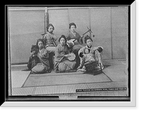 Playing on samisen, fuye, taiko, and tsuzumi, Historic Print