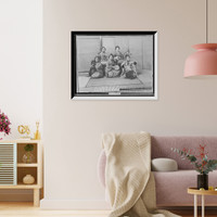 Playing on samisen, fuye, taiko, and tsuzumi, Historic Print