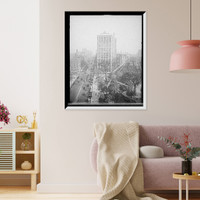 Historic Framed Print, [View of Woodward Avenue and Washington Boulevard, Detroit, Mich.],  17-7/8" x 21-7/8"
