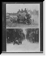 Historic Framed Print, [Soldiers looking at map by armored car ; Armored cars on road, probably in France],  17-7/8" x 21-7/8"