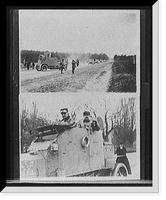 Historic Framed Print, [Armored cars on maneuvers ; Two soldiers in armored car],  17-7/8" x 21-7/8"