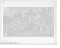 Historic Framed Print, [Indians meeting with admiral and officers at stockade],  17-7/8" x 21-7/8"