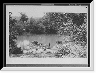 Ferry boat loaded with mule cart at landing, Antique Wall Art