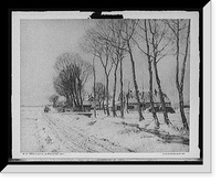 Snow clad fields in morning light, Vintage Wall Art