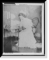 Girl playing solitaire, Antique Poster