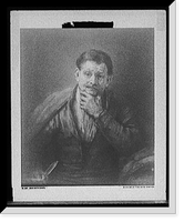 Historic Framed Print, Man with knife,  17-7/8" x 21-7/8"