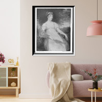 Historic Framed Print, [Woman, full-length portrait],  17-7/8" x 21-7/8"