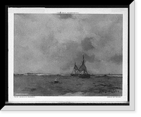 Historic Framed Print, The beach at Noordwyk,  17-7/8" x 21-7/8"