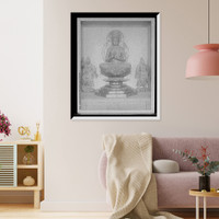 Japanese wooden sculpture, Boston Museum of Fine Arts, Vintage Print