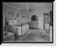 Historic Framed Print, [Bedroom with brass bed],  17-7/8" x 21-7/8"