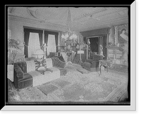Historic Framed Print, [Living room with double windows and world globe],  17-7/8" x 21-7/8"