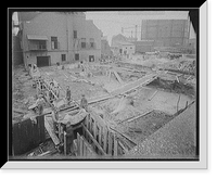 Historic Framed Print, [Foundation for retort house, construction for Detroit City Gas Company],  17-7/8" x 21-7/8"