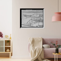 Historic Framed Print, [Foundation for new gas holder, Detroit City Gas Co.],  17-7/8" x 21-7/8"