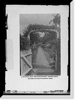 Historic Framed Print, Entrance, old fashioned garden, Longfellow's Wayside Inn, South Sudbury, Mass.,  17-7/8" x 21-7/8"