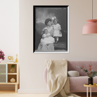 Historic Framed Print, [Woman and two children],  17-7/8" x 21-7/8"